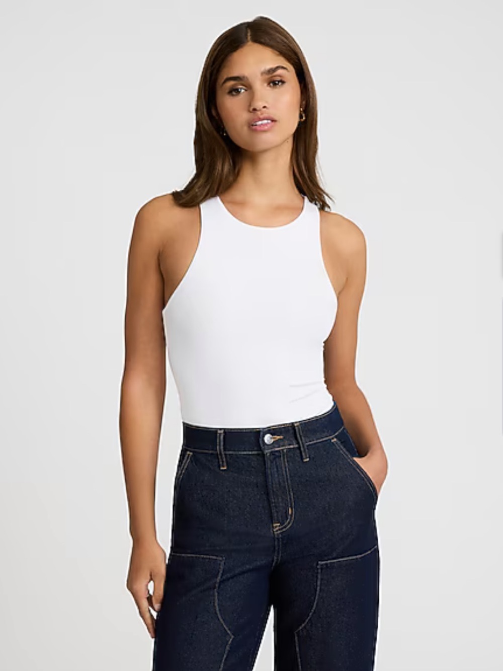 Set of 2 Express Body Contour White & Black High-Neck Bodysuits